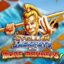 Stellar Jackpots with More Monkeys slot logo by Lightning Box Game at Guru Casino